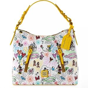 Disney Dooney & Bourke Hobo Bag - Sketch 10th Anniversary - Yellow Trim
